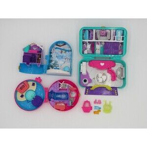 Polly Pocket World Play Sets + Accessories Mixed Lot Stage Snow Flamingo 2017